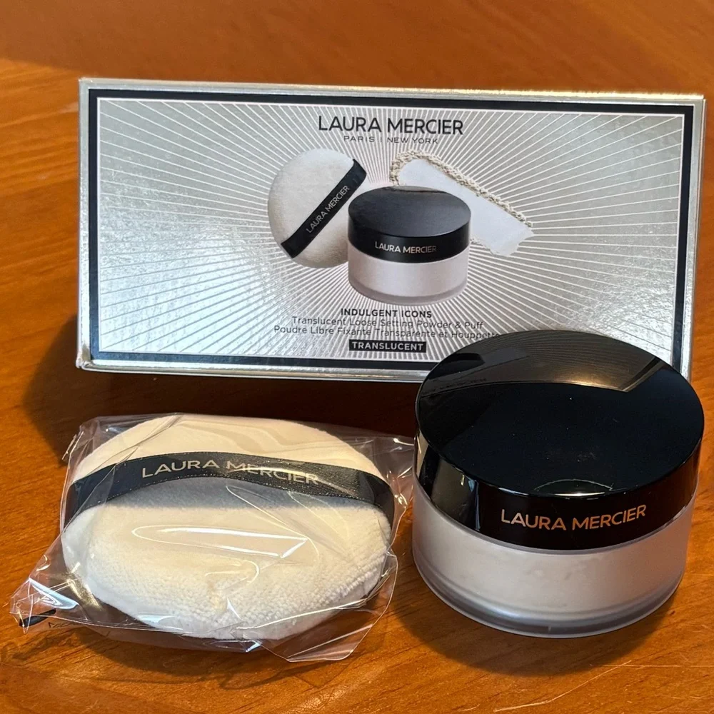 Laura Mercier Translucent Indulgent Icons Loose Setting Powder & Puff